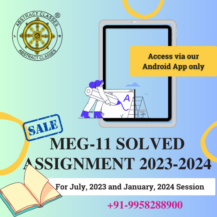 IGNOU MEG-11 Solved Assignment 2023-2024 | MA MEG