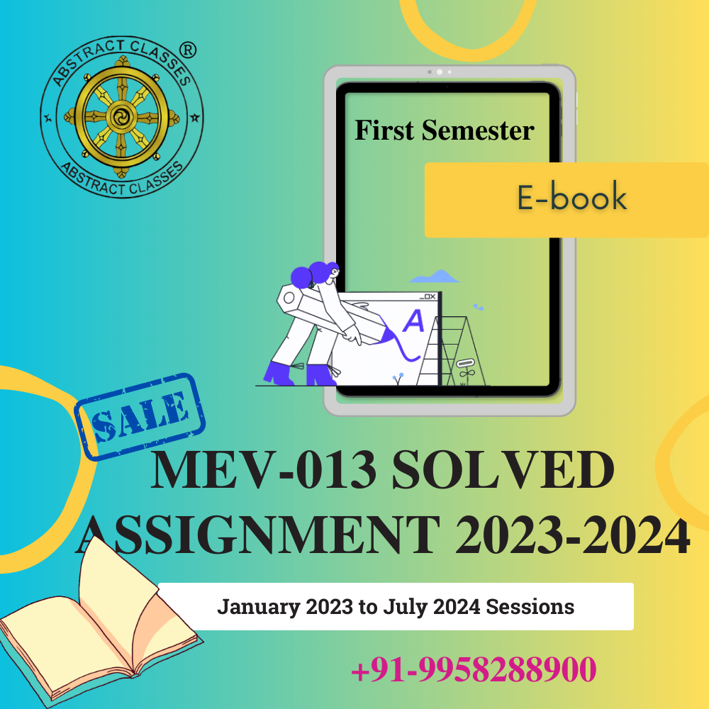 IGNOU MEV-013 Solved Assignment 2023-2024 | MSCENV