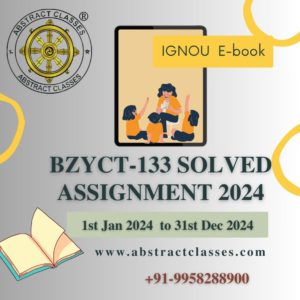 IGNOU BZYCT-133 B.Sc. CBCS Zoology Assignment Cover 2024