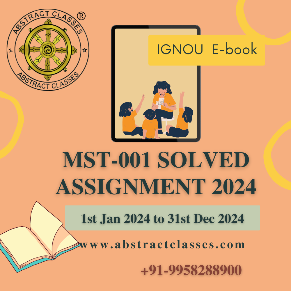 IGNOU MST-001 PGDAST Solved Assignment 2024 cover page