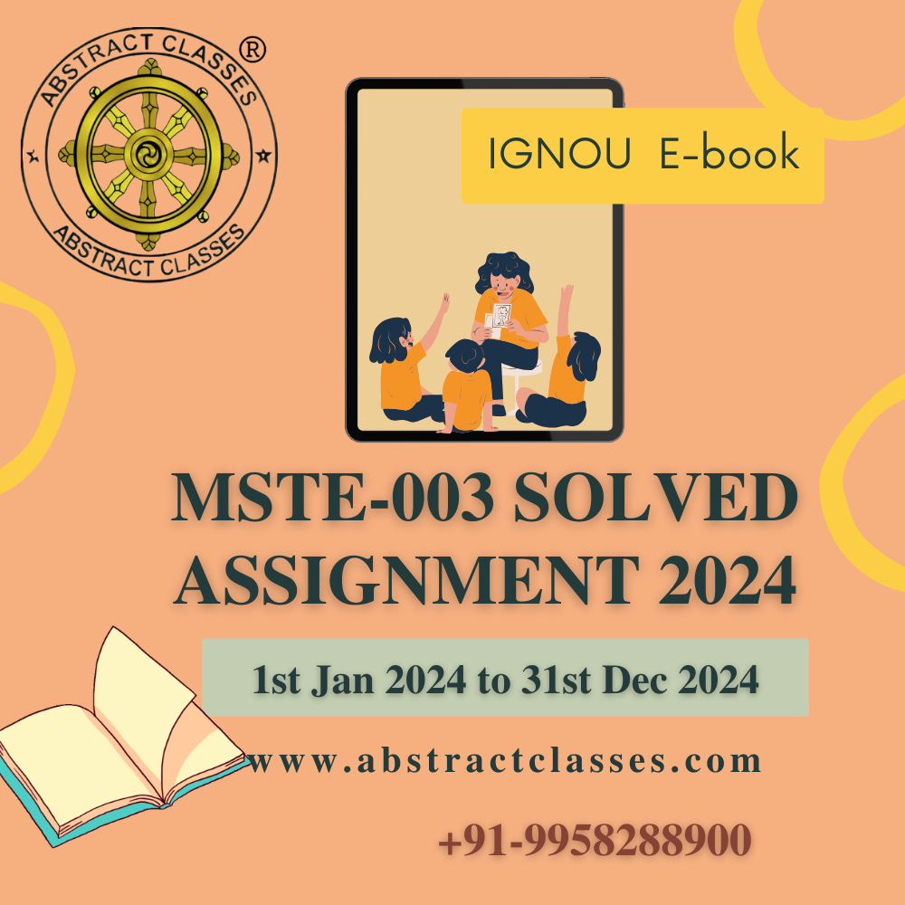 IGNOU MSTE-003 Solved Assignment 2024 Cover Image