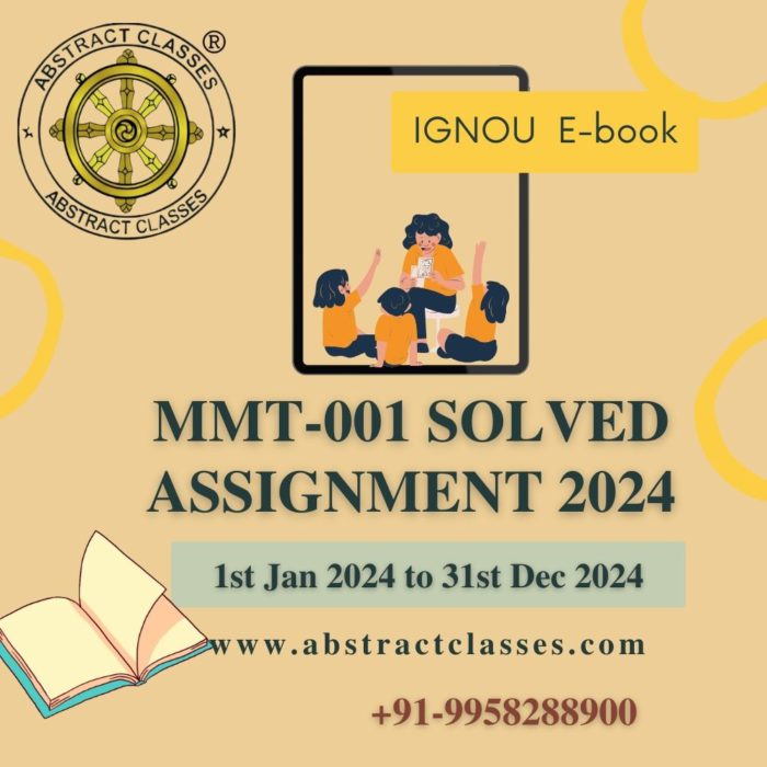 IGNOU MMT-001 Solved Assignment 2024 | M.Sc. MACS