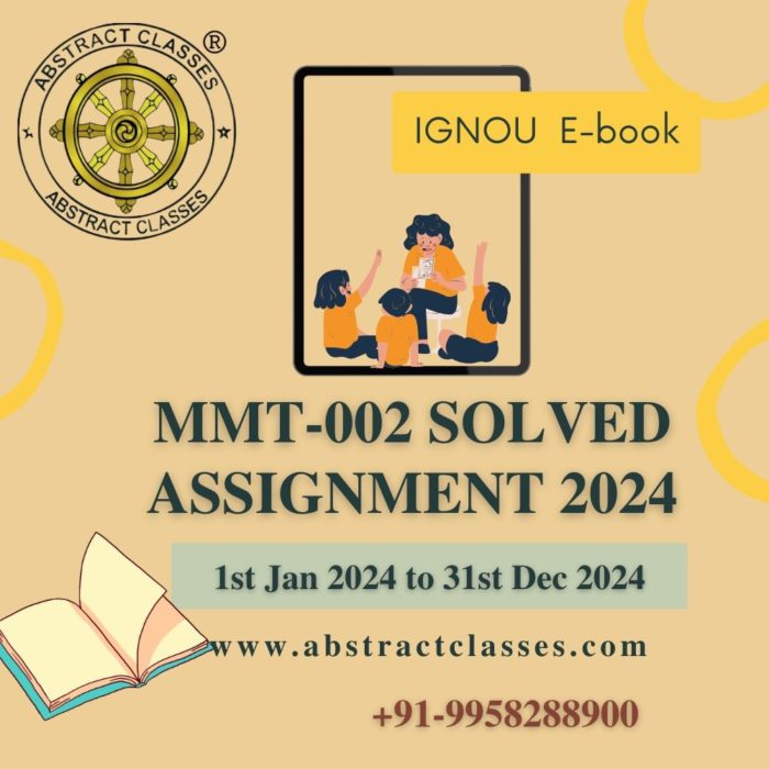 IGNOU MMT-002 Solved Assignment 2024 | M.Sc. MACS