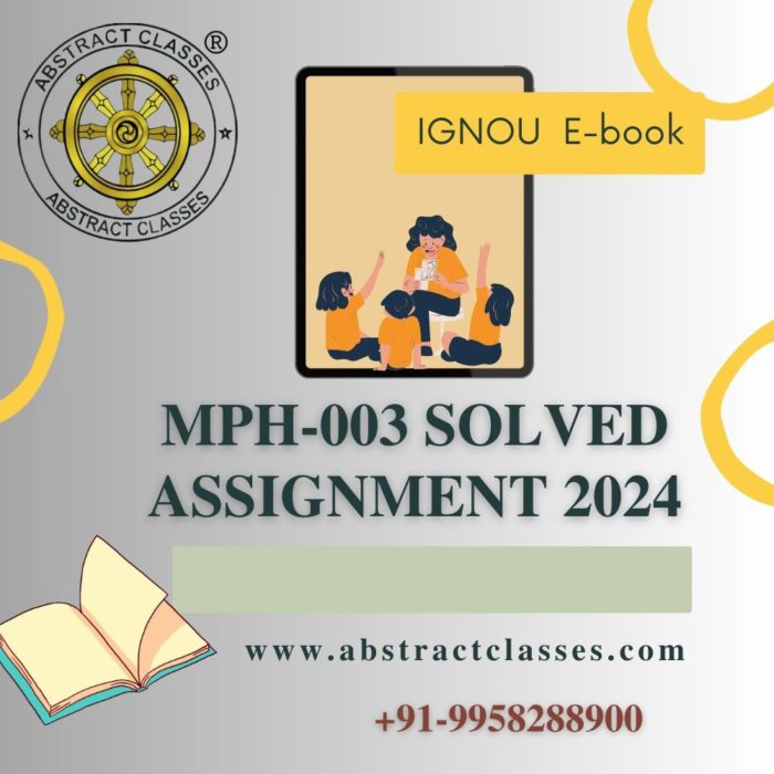 IGNOU MPH-003 Solved Assignment 2024 | MSCPH | IGNOU