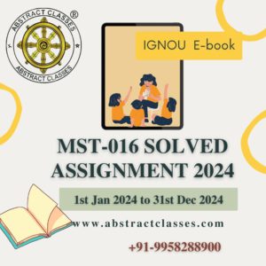 IGNOU MST-016 Solved Assignment 2024 Cover Page